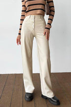 Hose mit Patchwork und Leder