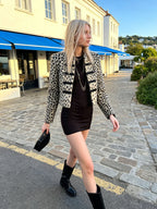 Kunstpelzjacke im Oversize-Schnitt im kurzen Schnitt mit Leopardenmuster
