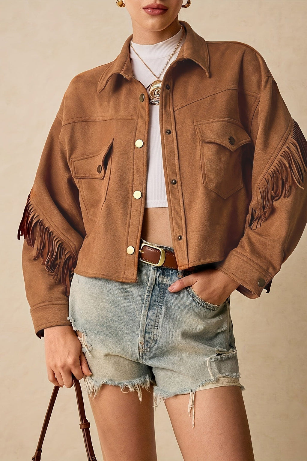 Jacke in Braun mit Reverskragen