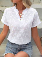 Damen Lockere Sommerbluse - Blumenmuster sowie Fledermausärmel