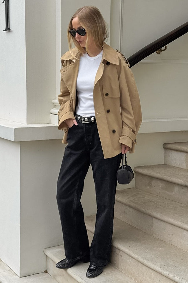 Trenchcoat in Khaki aus Baumwolle