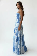 Maxikleid mit eckigem Ausschnitt und Cut-outs