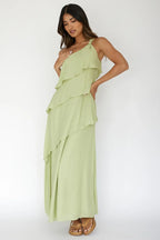 Delwyn – Maxikleid mit One-Shoulder-Design und Volants