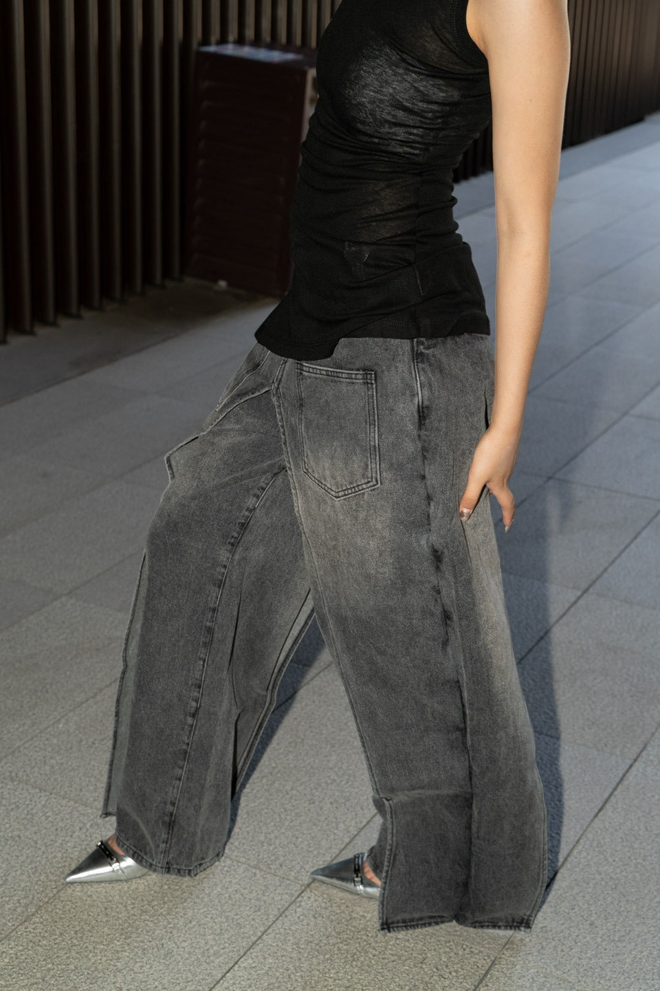 Jeans im Vintage-Stil in Schwarz