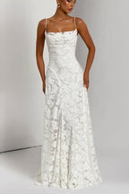 Rückenfreies Maxikleid in Weiß