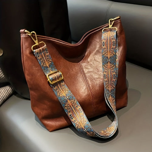 Breite Geometrische Tasche – Große Kapazität Crossbody inklusive Retro-Vibe
