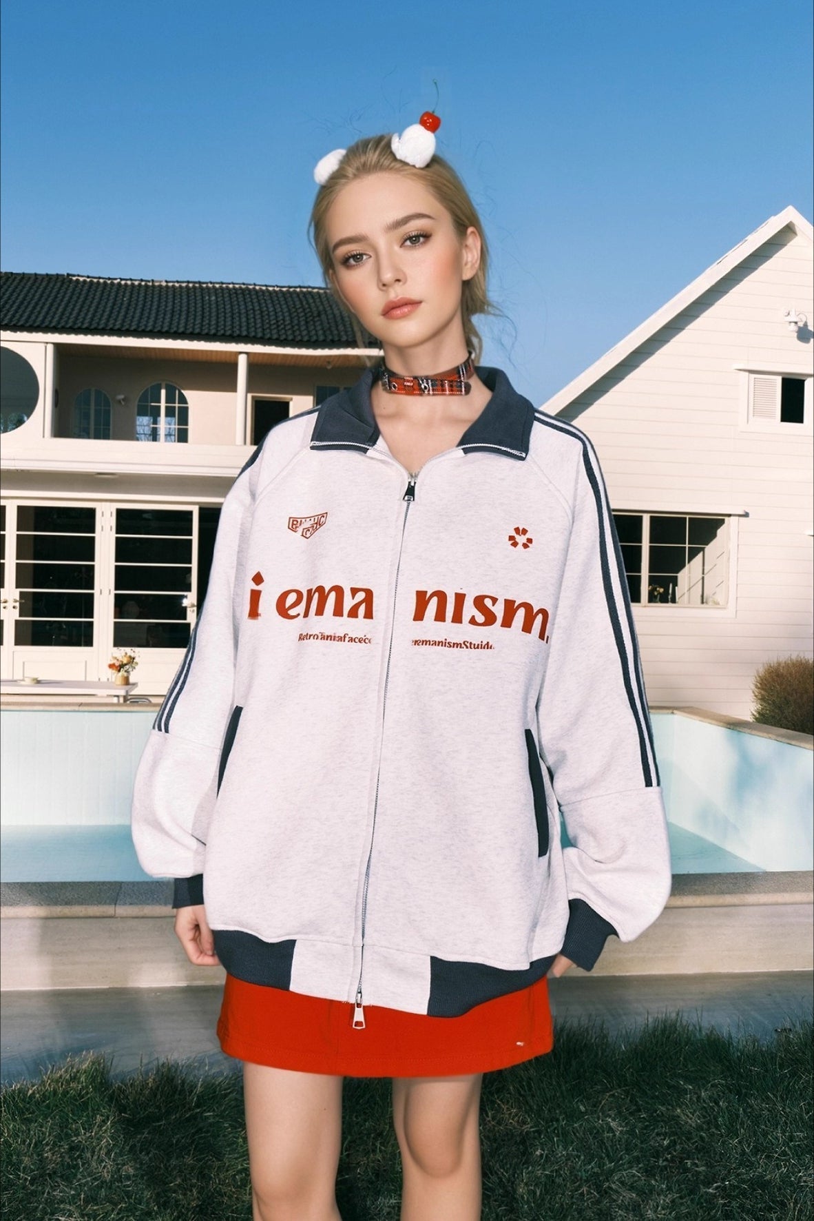 Hoodie mit Reißverschluss und Baumwolle