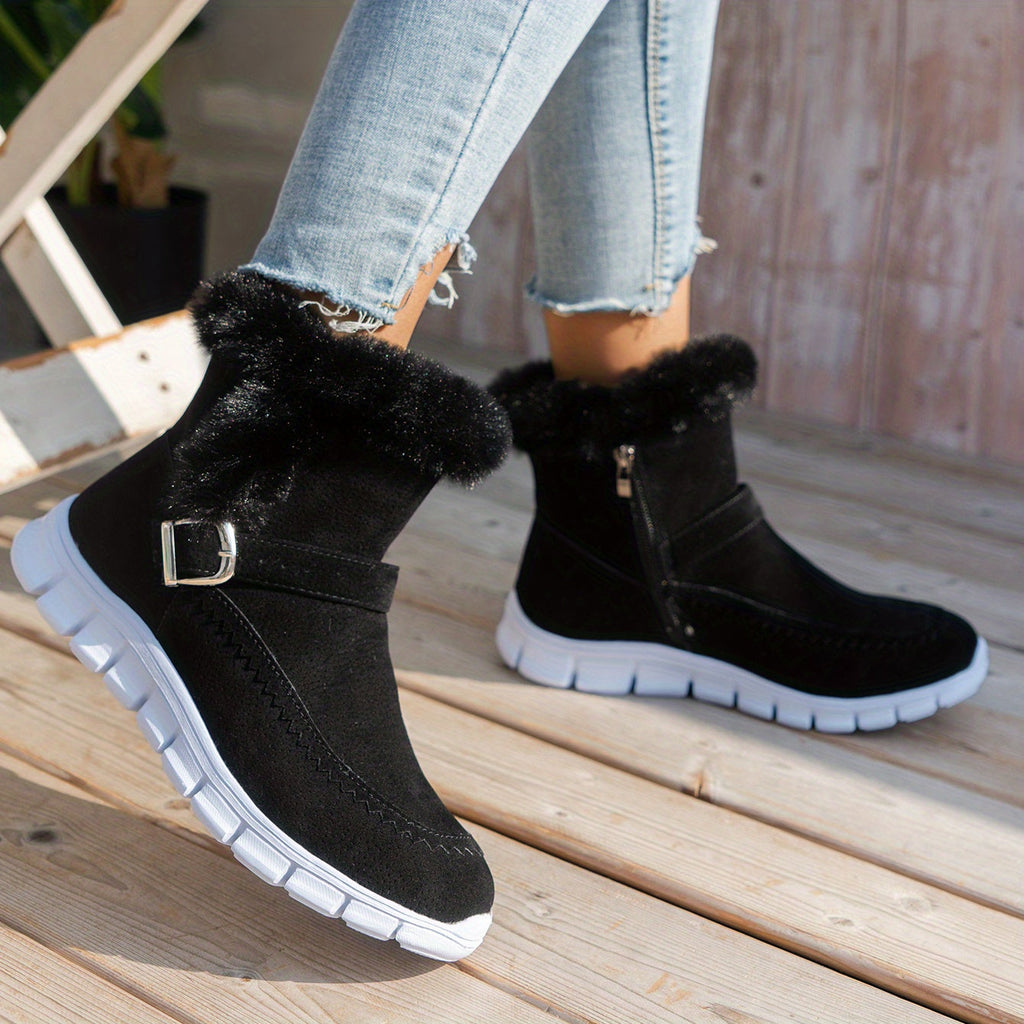 Warme Samt-Schneestiefel für Damen – Komfortabel und Elegant