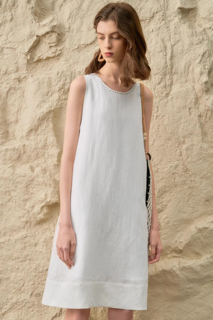 Midikleid mit Leinen
