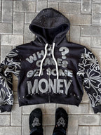 Hoodie mit Grafikdruck in Schwarz mit Mit Kapuze