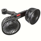 Tragfan Dual Car Fan: 5-Blatt 360° Rotierend Ultra-Leise