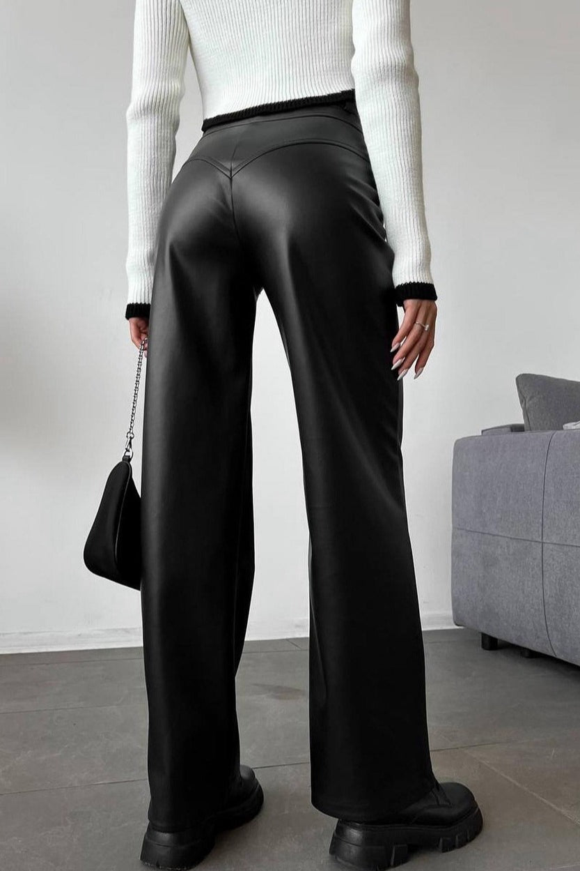 Hose mit Patchwork und Leder