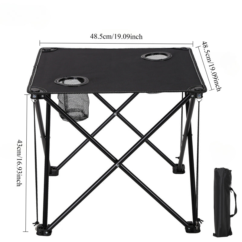 Klappbarer Outdoor Tisch- sowie Stuhlset – Tragbar für Camping & BBQ
