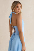 Paradise – Spitzen-Maxikleid mit Neckholder und Korsett-Schnürung
