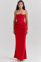 Damen Abendkleid mit Corsage und Drapierung