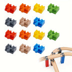 Set von 7-14 Bunt Holzgleisadaptern: Verstellbare Verbinder für den Modellbau