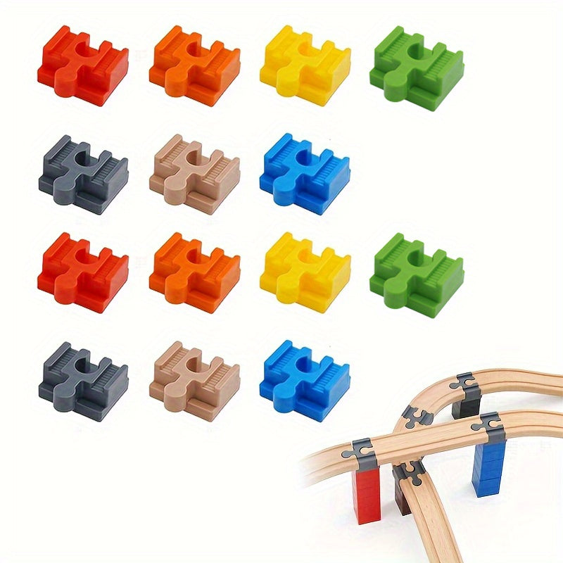 Set von 7-14 Bunt Holzgleisadaptern: Verstellbare Verbinder für den Modellbau