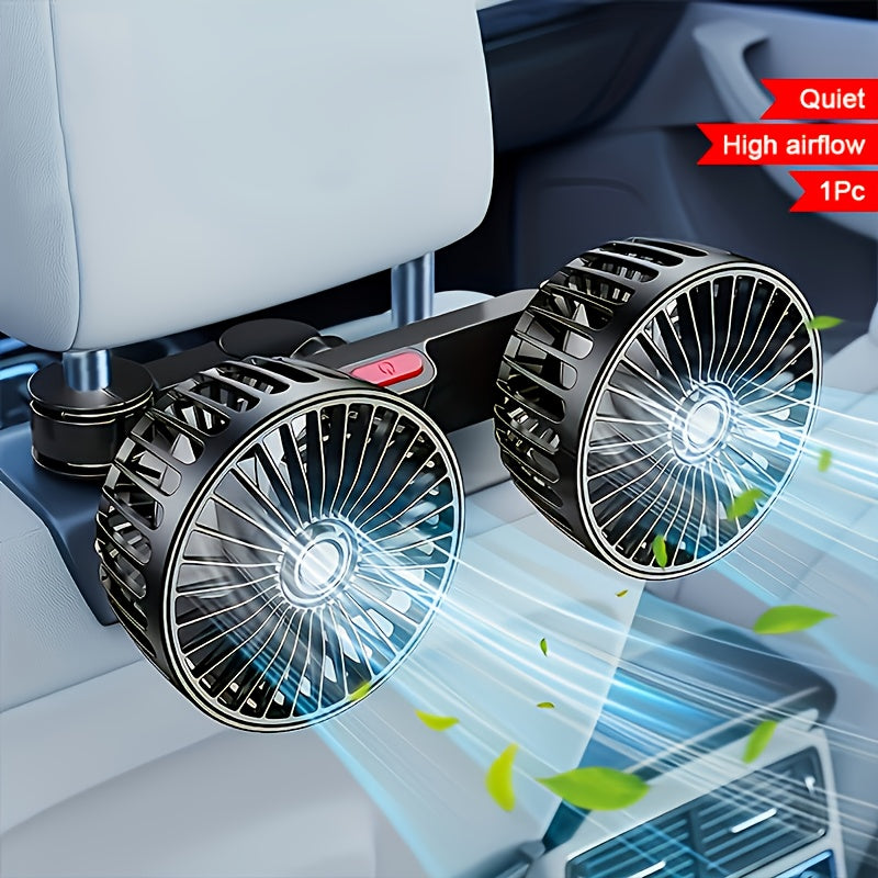 Tragfan Dual Car Fan: 5-Blatt 360° Rotierend Ultra-Leise