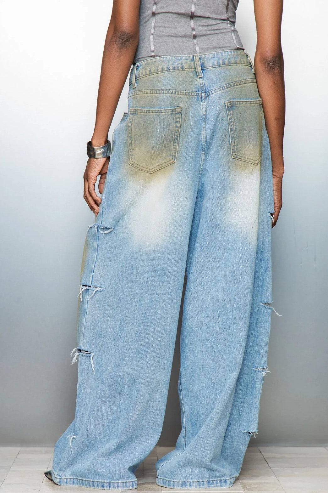 Jeans mit hoher Taille und Denim