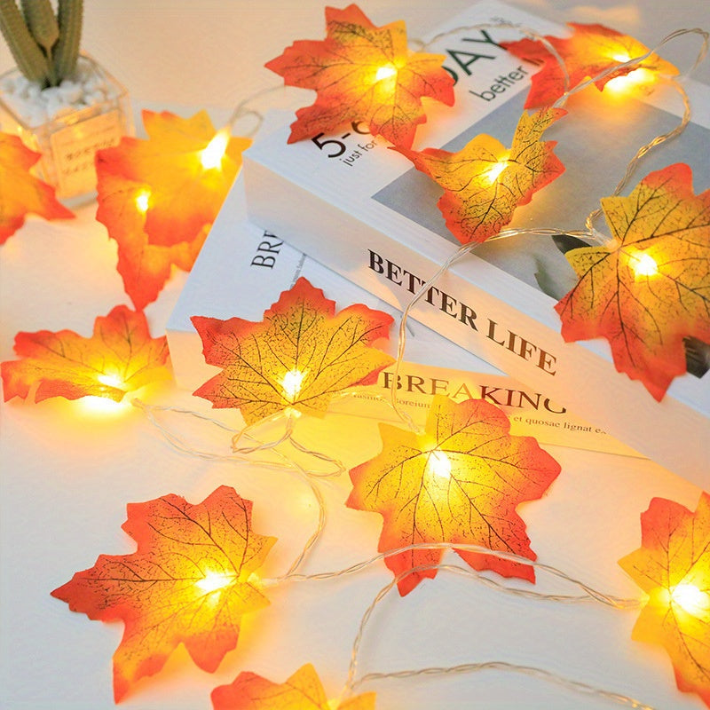 LED Blätter Lichterkette – Warme Herbststimmung für den Einsatz zu Hause und Feste