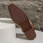 Damen Sandalen mit Metallverschluss – Elegant und Komfortabel mit Quadratzehen