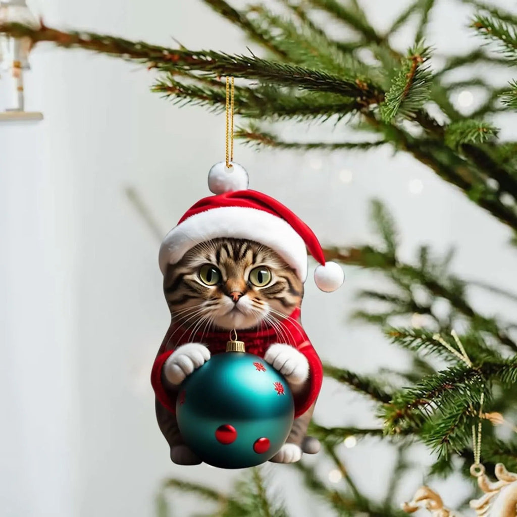 Weihnachts-Katzen-Ornament: Niedliche festliche Baumdekoration