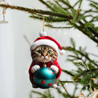 Weihnachts-Katzen-Ornament: Niedliche festliche Baumdekoration