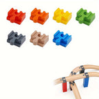 Set von 7-14 Bunt Holzgleisadaptern: Verstellbare Verbinder für den Modellbau
