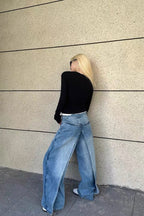 Jeans im Vintage-Stil in Schwarz