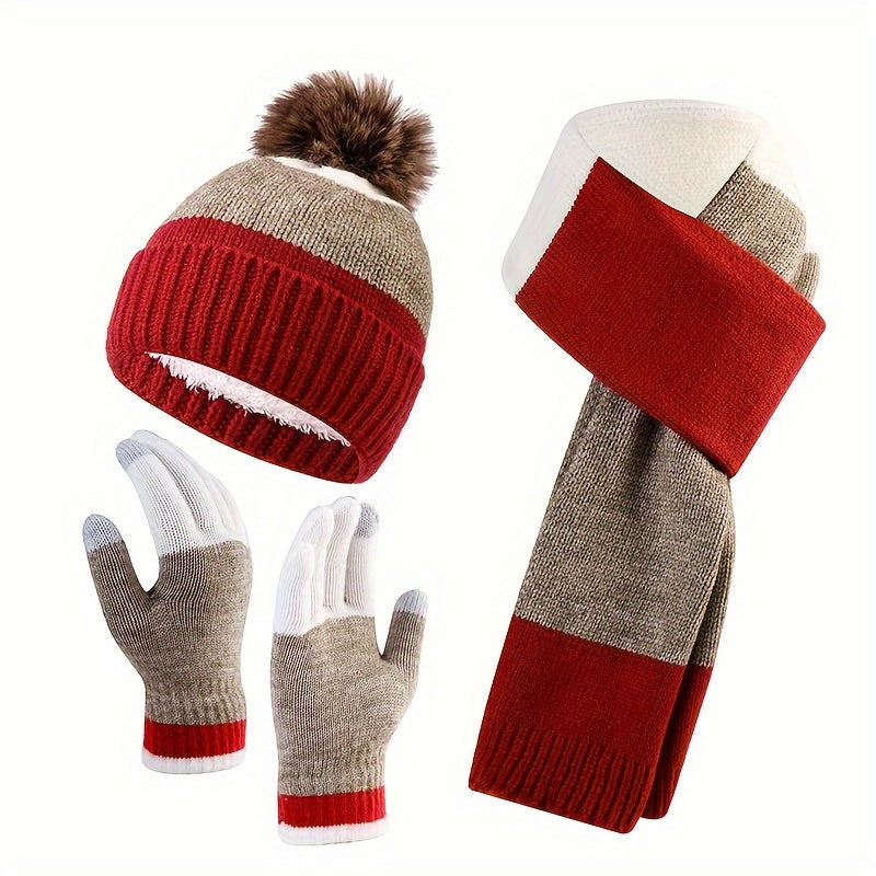 Modisch Winterset - Mütze, Schal und Handschuhe für Kalte Tage
