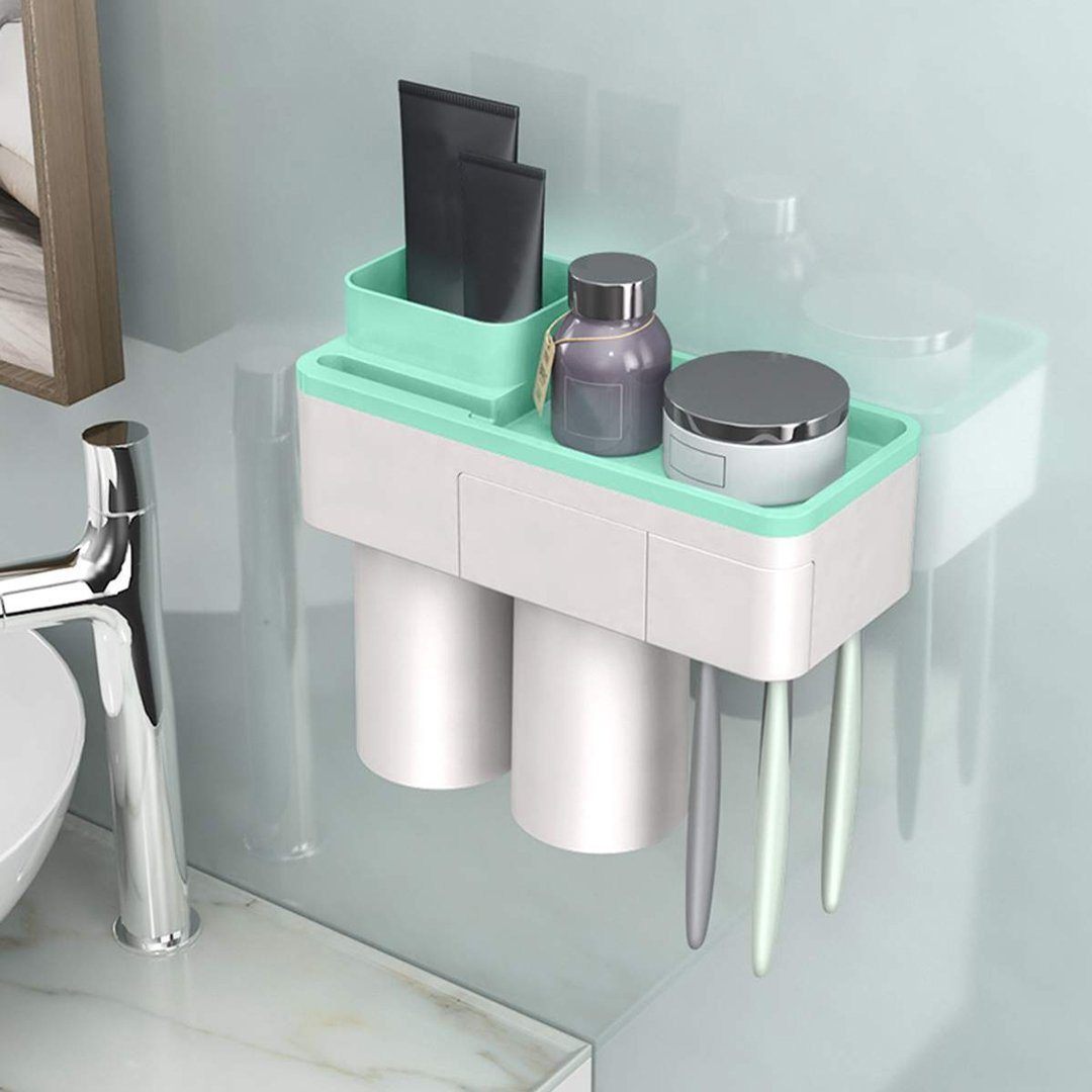 ToothCare – Praktischer Zahnbürstenhalter inklusive Zahnpastaspender