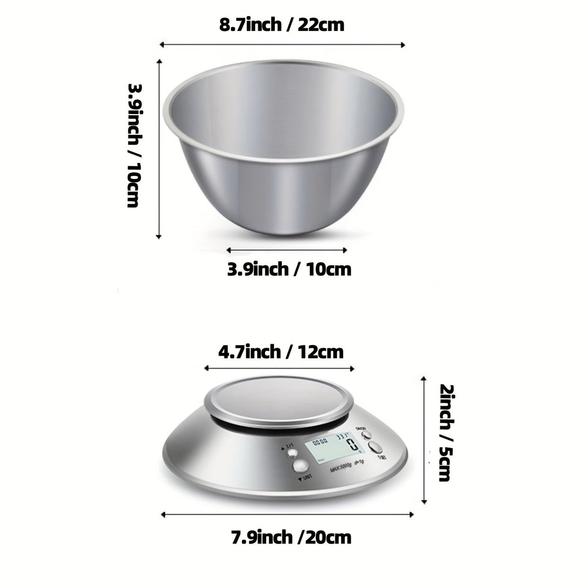 Digitale Küchenwaage mit Edelstahlwaage – Präzision mit Temperatursensor sowie Timerfunktion zum Backen und Kochen