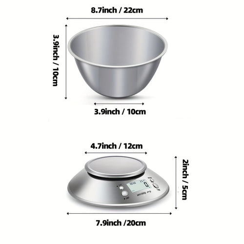 Digitale Küchenwaage mit Edelstahlwaage – Präzision mit Temperatursensor sowie Timerfunktion zum Backen und Kochen