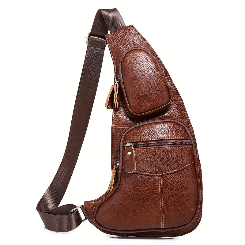 Vintage Klassische Leder Slingtasche – Kompakt und Haltbar