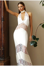 Kleid mit Spitze in Weiß