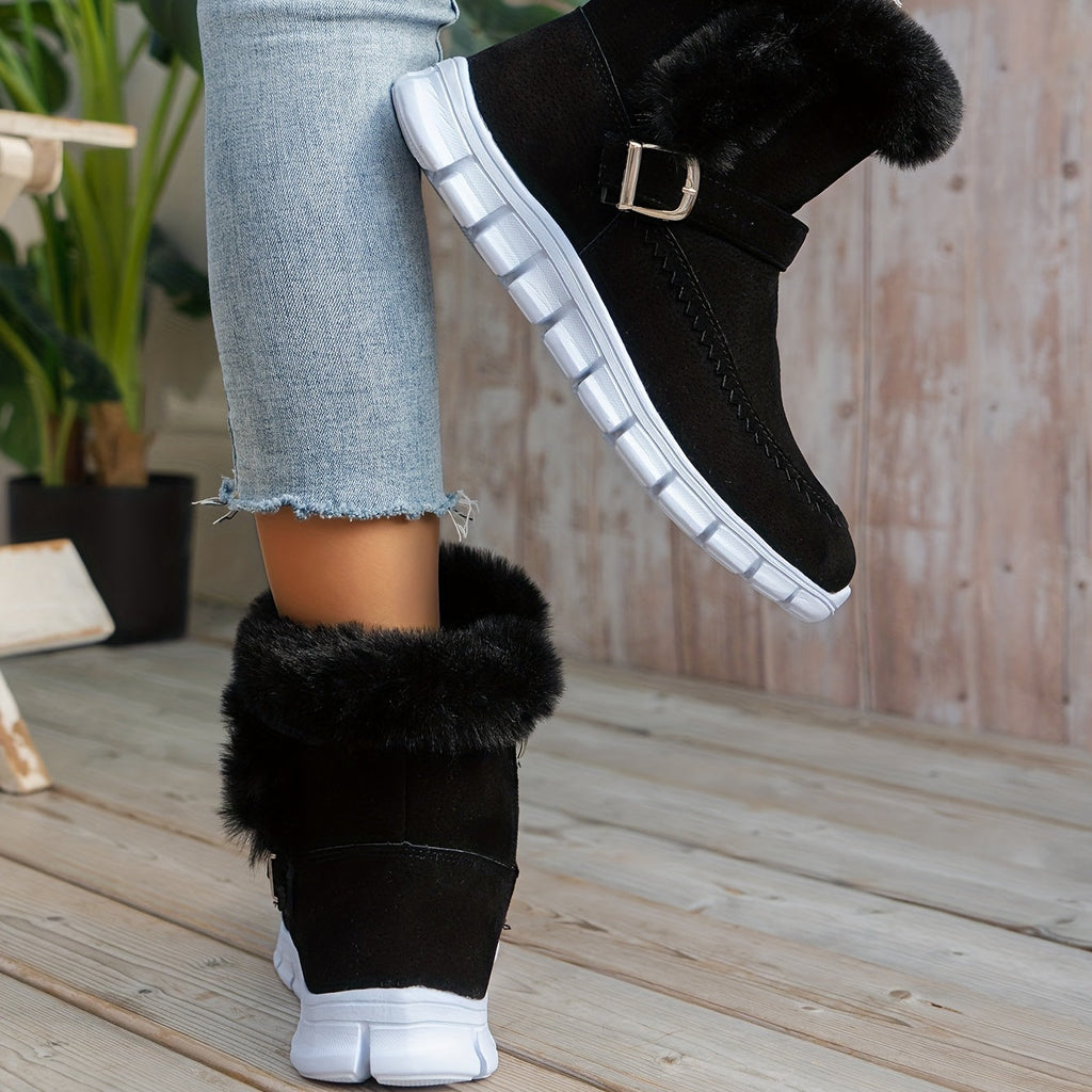 Warme Samt-Schneestiefel für Damen – Komfortabel und Elegant