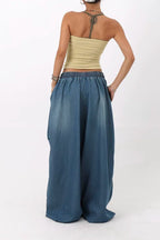 Locker geschnittene Jeans mit weitem Bein