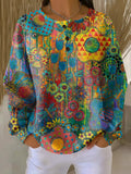 Bunter Pullover mit Blumenmuster