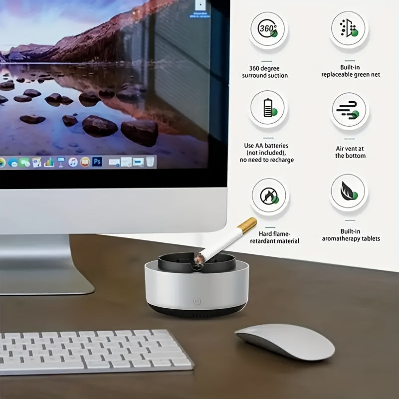 Intelligenter Aschenbecher mit Luftreiniger – Effektive Rauch- sowie Geruchsbeseitigung mit stilvollem Design