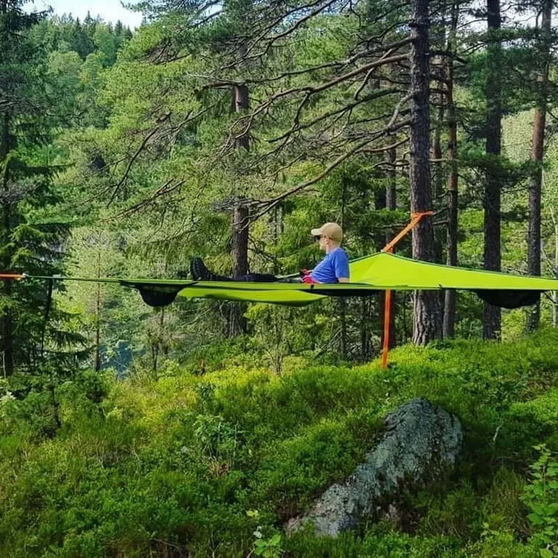 Outdoor Mehrpersonen-Hängematte mit 3-Punkt-System – Geräumig und Bequem