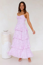 Maxikleid mit Rüschen und Volants