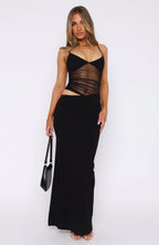 Lure – Maxikleid mit offenem Rücken und Beinschlitz