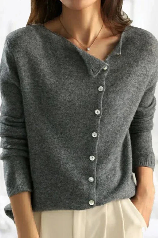 Strickjacke mit Knopfdetails und Strickstruktur in Schwarz