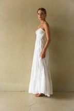 Donna – Maxikleid mit Volants und Smok-Einsatz