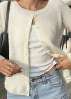 Strickjacke mit Strickstruktur in Grau
