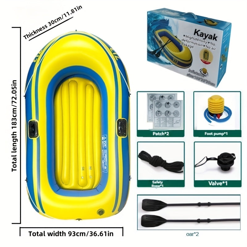 Aufblasbares Angelboot-Set – Leichtes 2-Personen PVC-Boot inklusive Paddeln