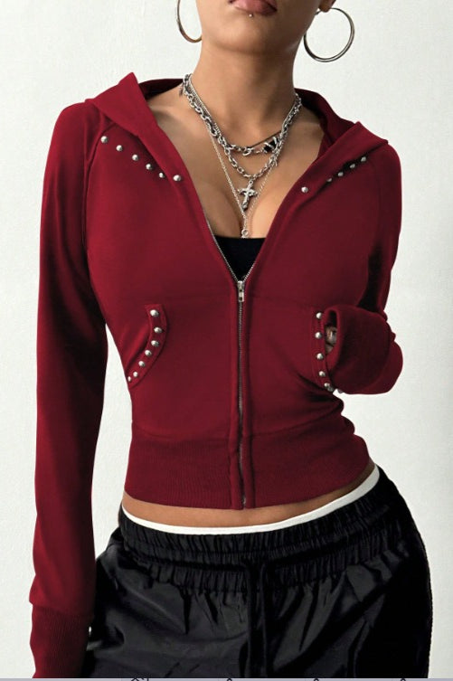Figurbetonter Hoodie mit Druck