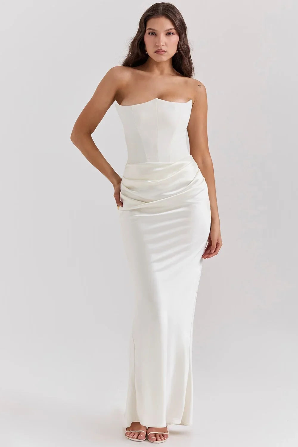 Damen Abendkleid mit Corsage und Drapierung