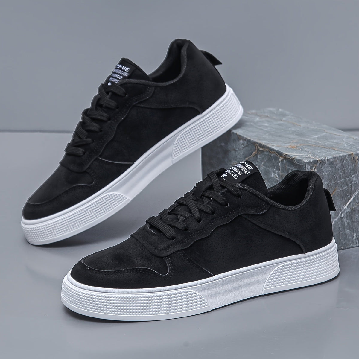 Herren Sneaker mit niedrigem Schaft – Bequem und haltbar mit weißer PVC-Sohle