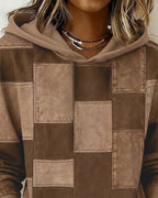 Schicker Langarm-Karierten Kapuzenpullover